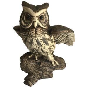 Owl Ceramic Brown Made In Japan vintage Owl Collectors 8” hand painted UCCTI